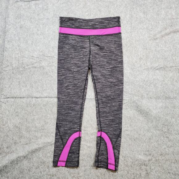 Lululemon Leggings Womens 4 Inspire Crop Run Yoga Workout Gym 21" Athletic - Picture 1 of 8